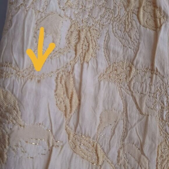 BELLESSA | Floral Jacquard Brocade Crop Ankle Dress Pants Light Cream 14 Flawed - Picture 12 of 16